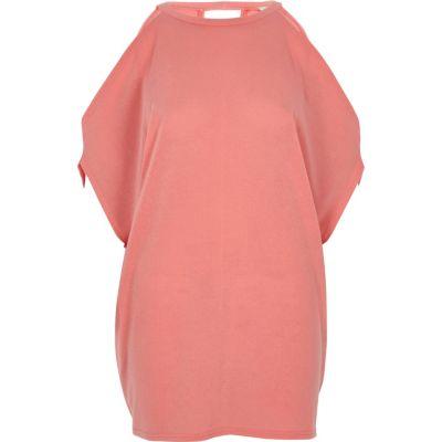 River Island Womens Knit Cold Shoulder T-shirt