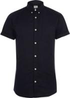 River Island Mens Short Sleeve Muscle Fit Oxford Shirt
