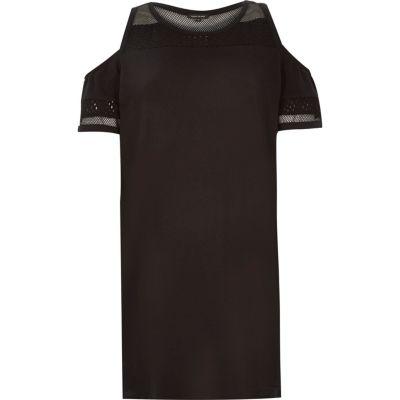 River Island Womens Mesh Cold Shoulder Top