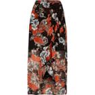 River Island Womens Floral Print Ruffle Hem Wrap Maxi Skirt