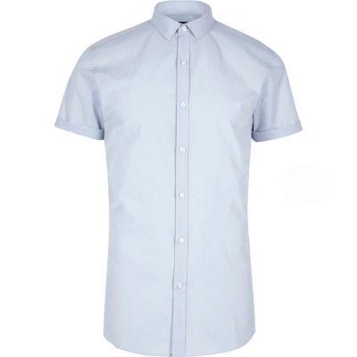 River Island Mens Big And Tall Short Sleeve Slim Fit Shirt