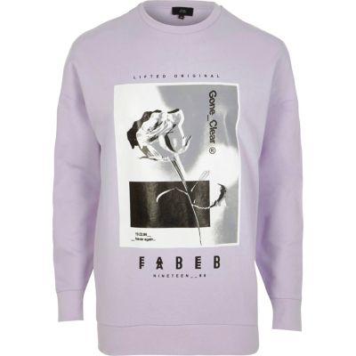 River Island Mens Rose Graphic Print Sweatshirt