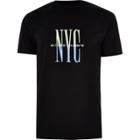 River Island Mens 'nyc' Flock Print T-shirt