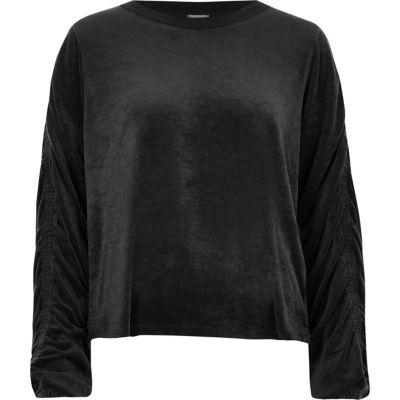 River Island Womens Ruched Sleeve Towelling Top