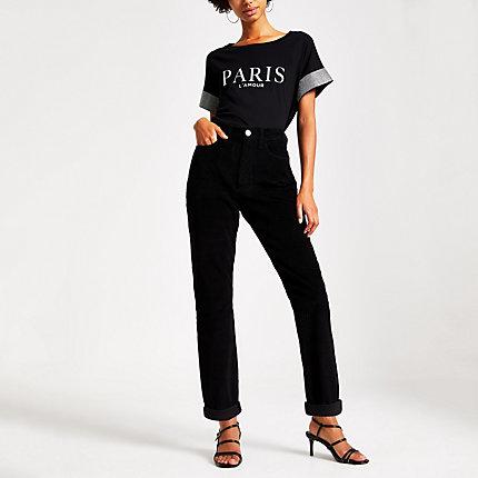 River Island Womens Cord Mom Jeans