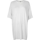 River Island Womens White Longline T-shirt