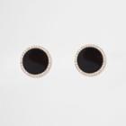 River Island Womens Large Round Diamante Stud Earrings