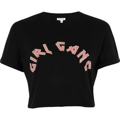 River Island Womens Petite Girl Gang Cropped T-shirt