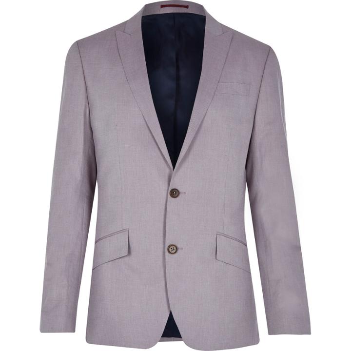 River Island Menspink Linen-blend Slim Blazer
