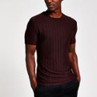 River Island Mens Pinstripe Slim Fit Knitted T-shirt