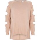 River Island Womens Slashed Sleeve Ladder Back Knitted Top