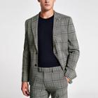 River Island Mens Check Skinny Stretch Suit Jacket