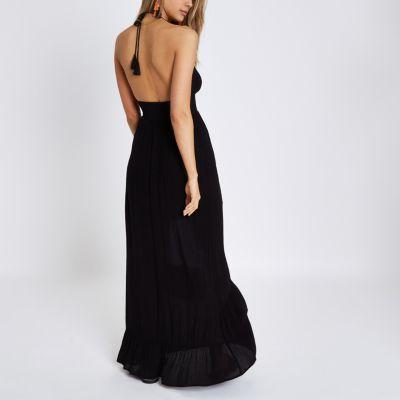 River Island Womens Cold Shoulder Button Up Maxi Dress