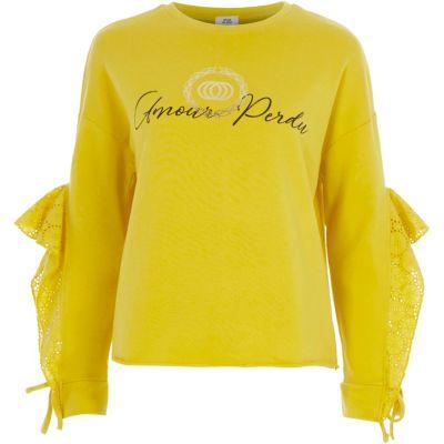 River Island Womens 'amour' Broderie Frill Sweatshirt