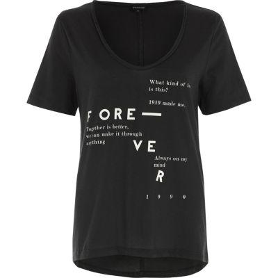 River Island Womens 'forever' Print Scoop Neck T-shirt