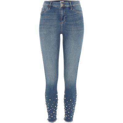 River Island Womens Mid Authentic Molly Embellished Jeggings