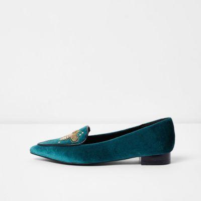 River Island Womens Bug Embroidery Pointed Shoes