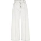 River Island Womens White Belted Denim Culottes