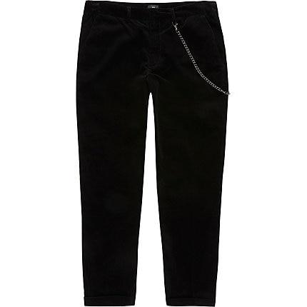 River Island Mens Chain Tapered Cord Trousers