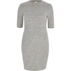 River Island Womens Mix Rib Short Sleeve Bodycon Dress