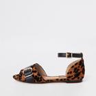 River Island Womens Leopard Print Peep Toe Shoes