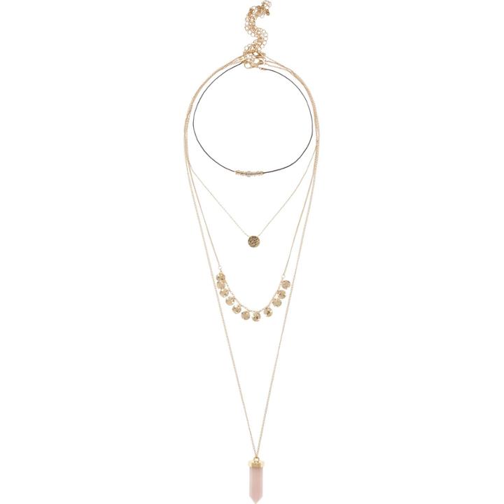 River Island Womens Gold Tone Layering Necklace Pack
