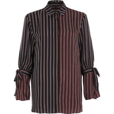 River Island Womens Stripe Tie Sleeve Shirt