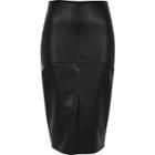 River Island Womens Faux Leather Panel Pencil Skirt