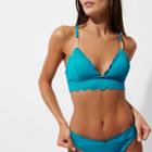 River Island Womens Scallop Longline Bikini Top