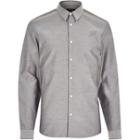 River Island Menssilver Melange Long Sleeve Shirt