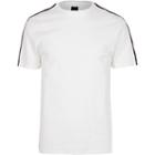 River Island Mens Big And Tall White Slim Fit Tape T-shirt