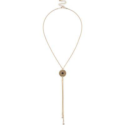 River Island Womens Gold Tone Filagree Pendant Drop Necklace