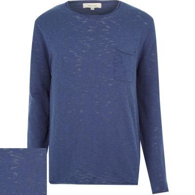 River Island Mens Marl Lightweight Pocket Sweater