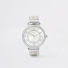 River Island Womens Silver Colour Diamante Paved Watch