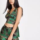 River Island Womens Ri 30 Print Halter Neck Crop Top