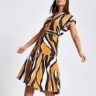 River Island Womens Zebra Print Midi Shirt Dress
