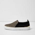 River Island Womens Glitter Slip On Plimsolls
