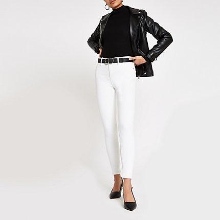 River Island Womens Off White Amelie Super Skinny Jeans
