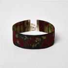 River Island Womens Embroidered Rose Choker