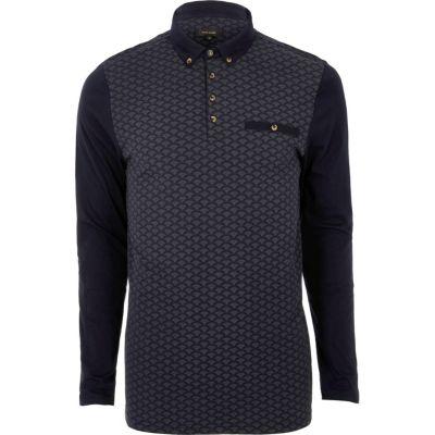 River Island Mens Print Polo Shirt