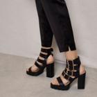River Island Womens Ri Studio Buckle Block Heel Sandals
