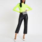 River Island Womens Fluroscent Ribbed High Neck Top
