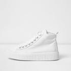 River Island Womens White Chunky Sole High Top Sneakers