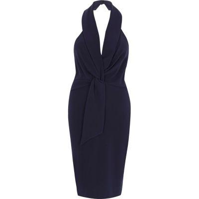 River Island Womens Tux Halterneck Mini Dress