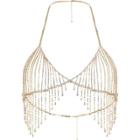 River Island Womens Gold Tone Diamante Embellished Bralet