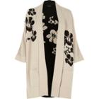 River Island Womens White And Flower Knit Cardigan