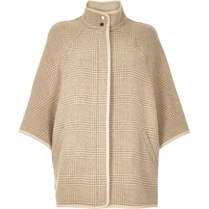 River Island Womens Check Wool-blend Cape Coat