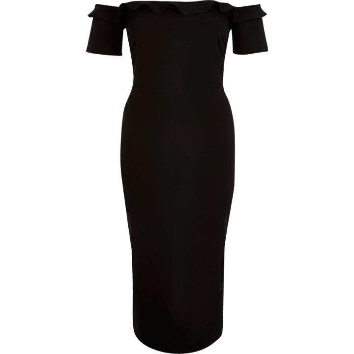 River Island Womens Frilly Bardot Pencil Dress