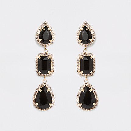 River Island Womens Mixed Shape Diamante Drop Earrings