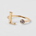 River Island Womens Gold Plated 'l' Initial Ring